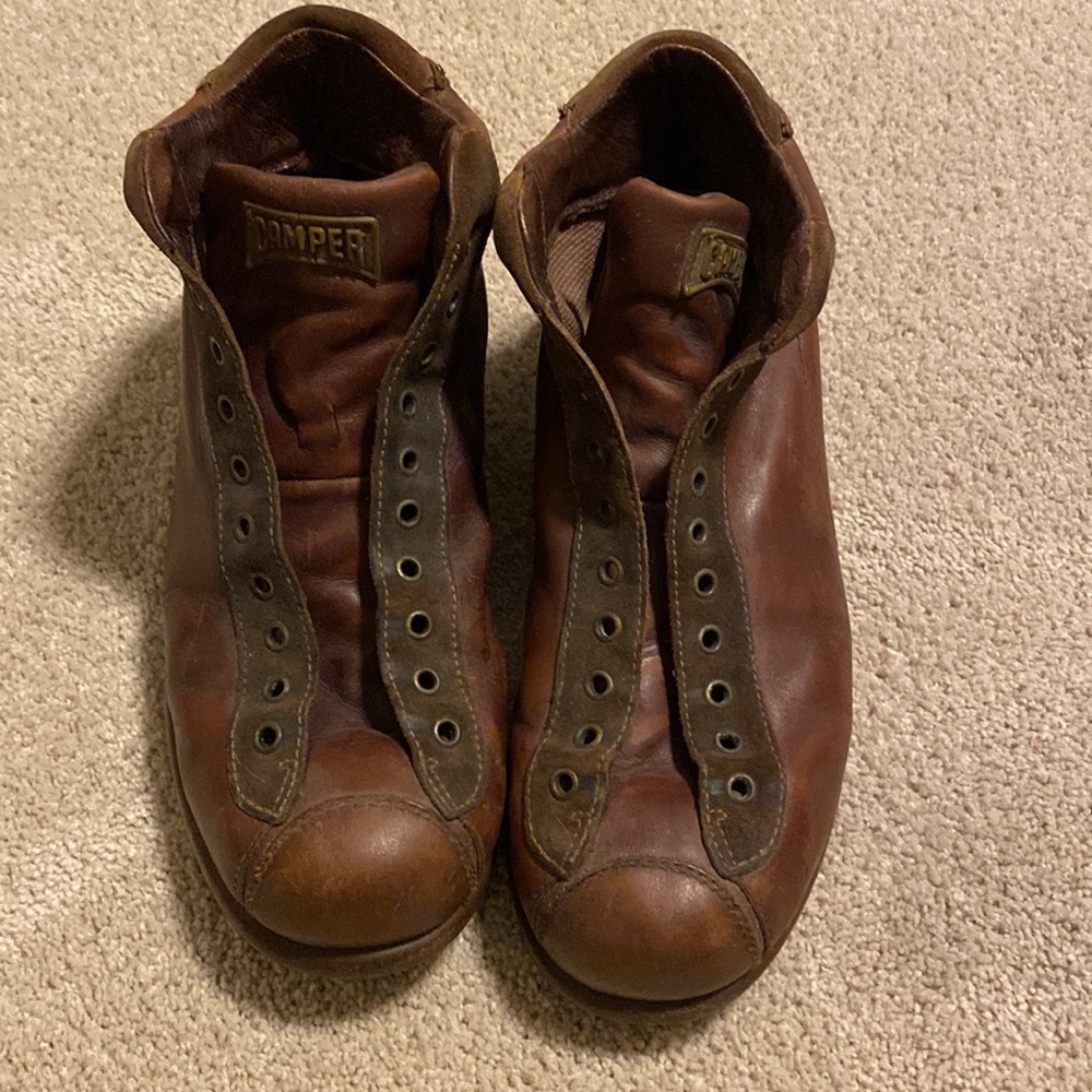 Camper Pelotas Ariel Brown Leather High Top Sneaker Size 44 Men